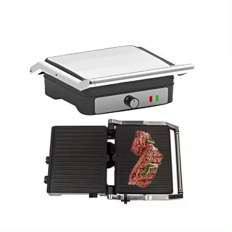 Hot Sale Electric Griddle Stainless Steel Contact Press Grill  Panini Grill Household Equipment