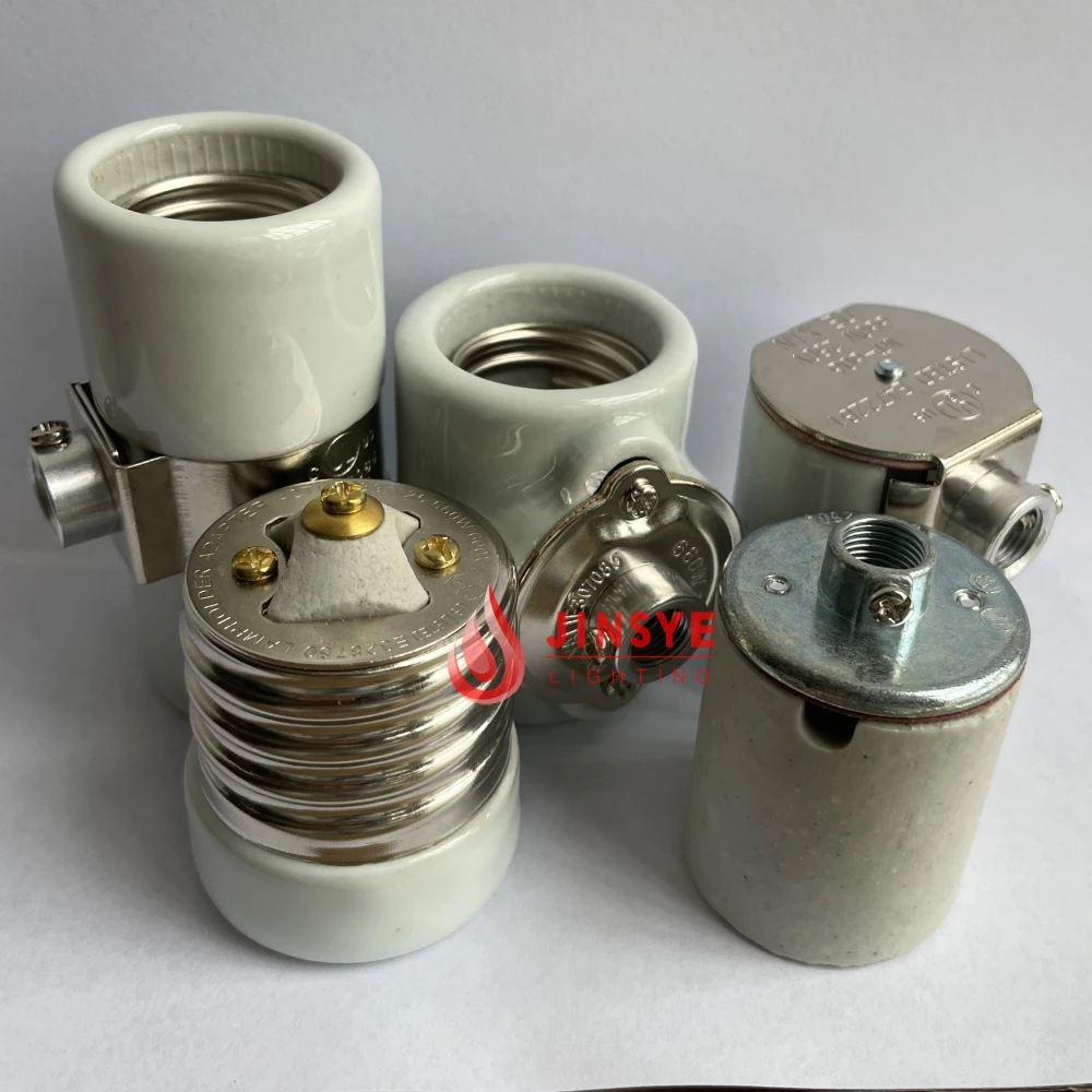 E26 Twin Lamp Holder Two Sided Porcelain Light Socket