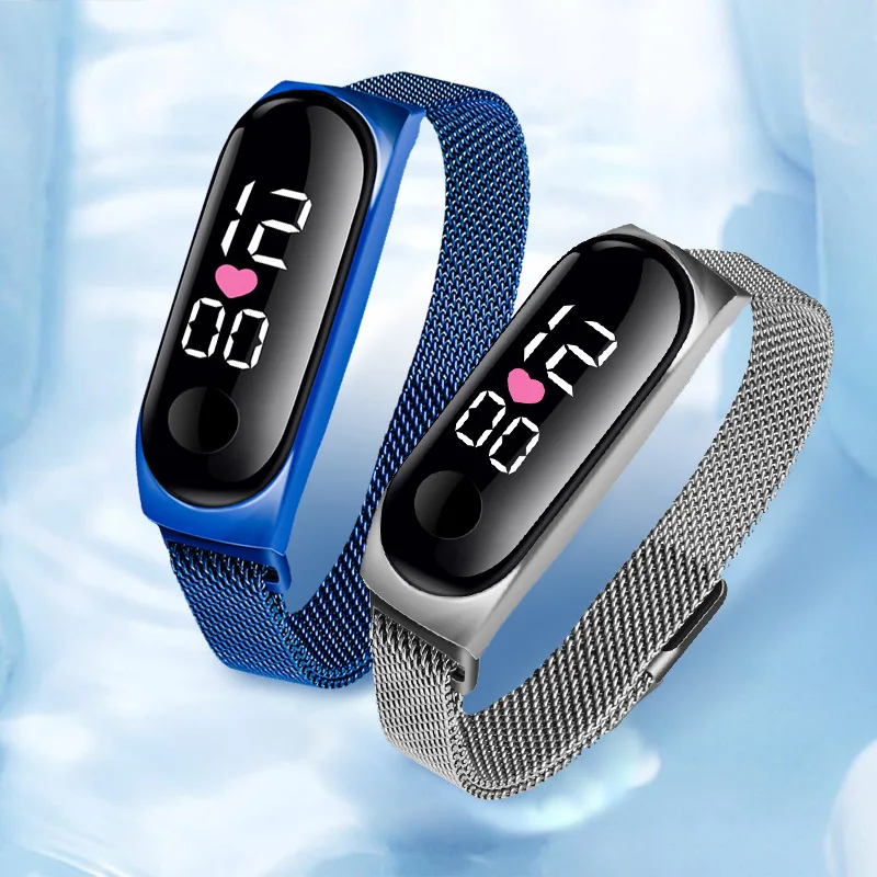 LED Kids Electronic Watch Women Factory Cheap price Students Outdoor Sports Waterproof Magnet Electronic Watch Men