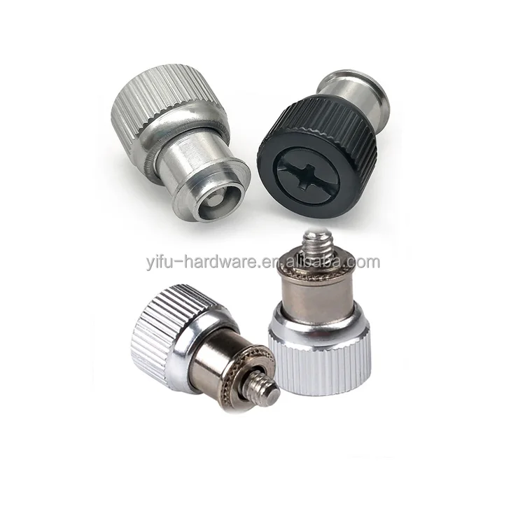 Aluminum Captive Panel Screw Knurling Knob Spring Set Screw Pf11mf-m3-1