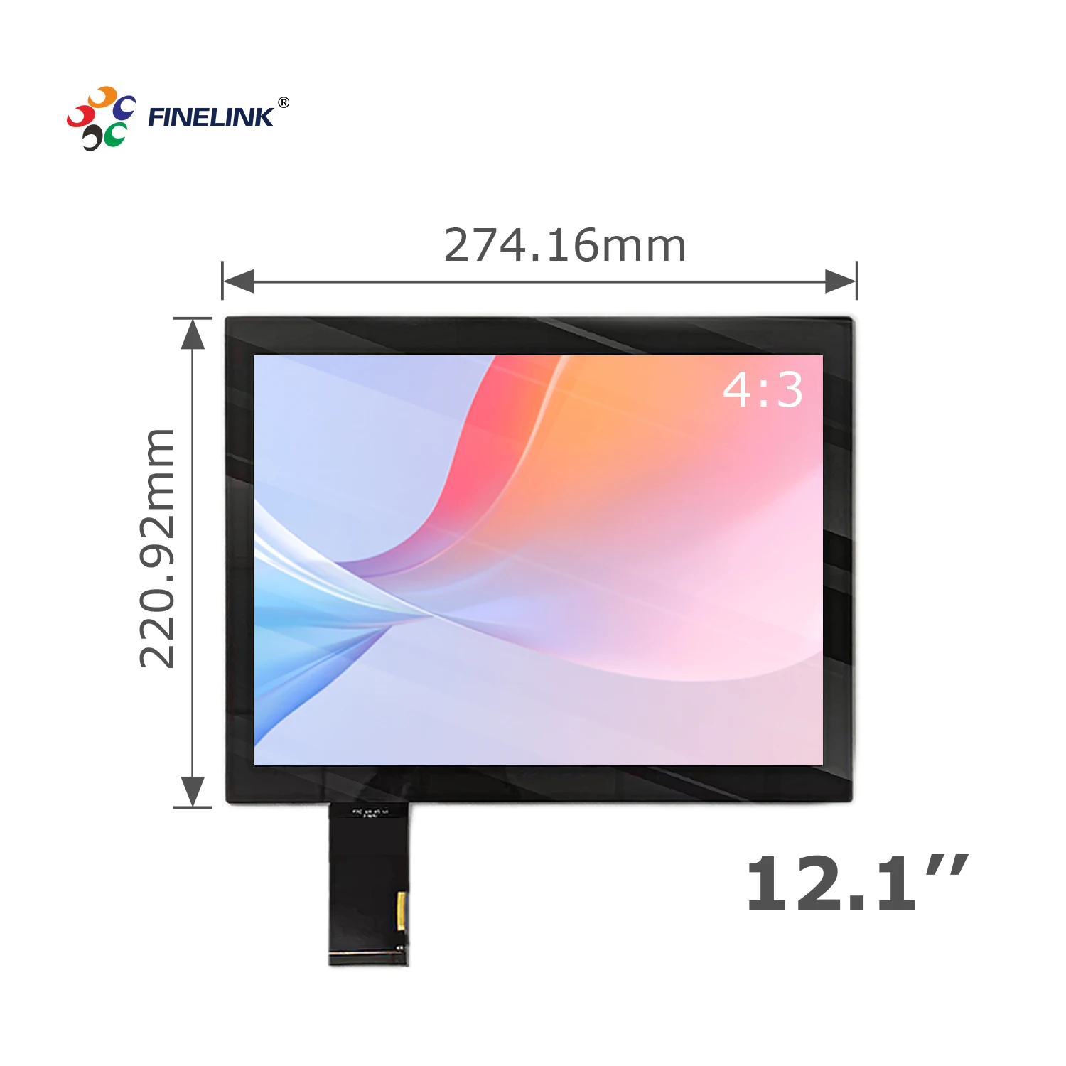 FINELINK PC Panel Touch Screen Manufactory 12.1 Inch G+G Industrial computer monitor Touch Panel Capacitive