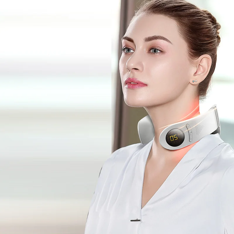 Ems smart heat laser neck massager 2 point pressure with remote