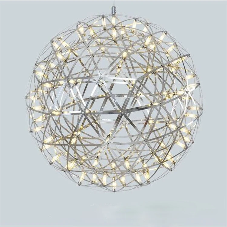ZSW305 Stainless Spark fireworks led ball lights chandelier for wedding event ceiling decoration