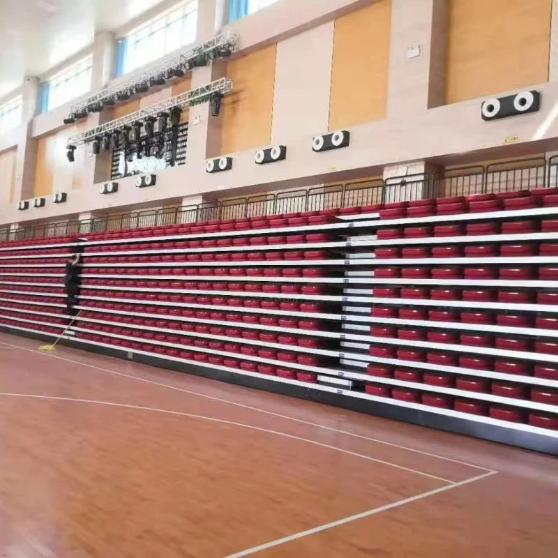 Manual Telescopic Bleacher Grandstand Tribune Seating Retractable Seating System