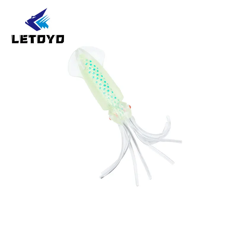 LETOYO 11.5cm 11g Squid Lure Colorful Luminous Octopus Fishing Soft Lure UV Glow Fishing Lures For Ocean Boat Sea Fishing