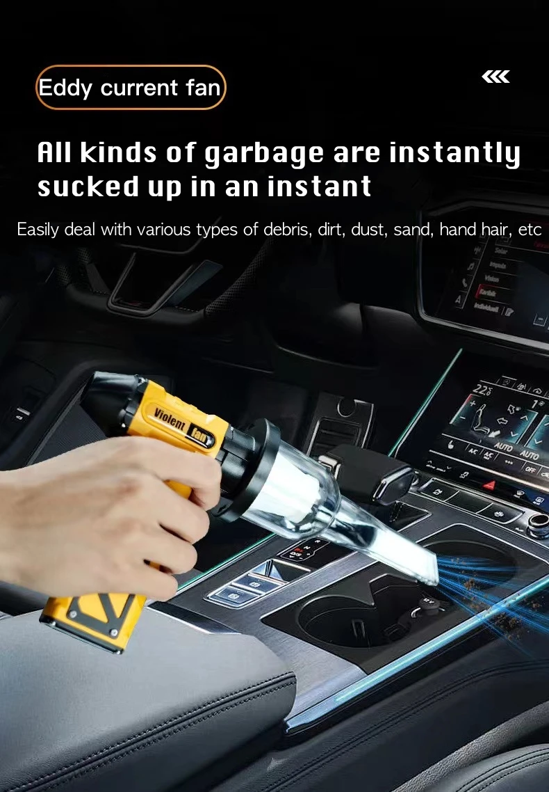 Mini Portable Car Home Vacuum Cleaner Carpet Sofa Wireless Handheld Foldable Powerful Cleaning Vacuum with Hair Dryer