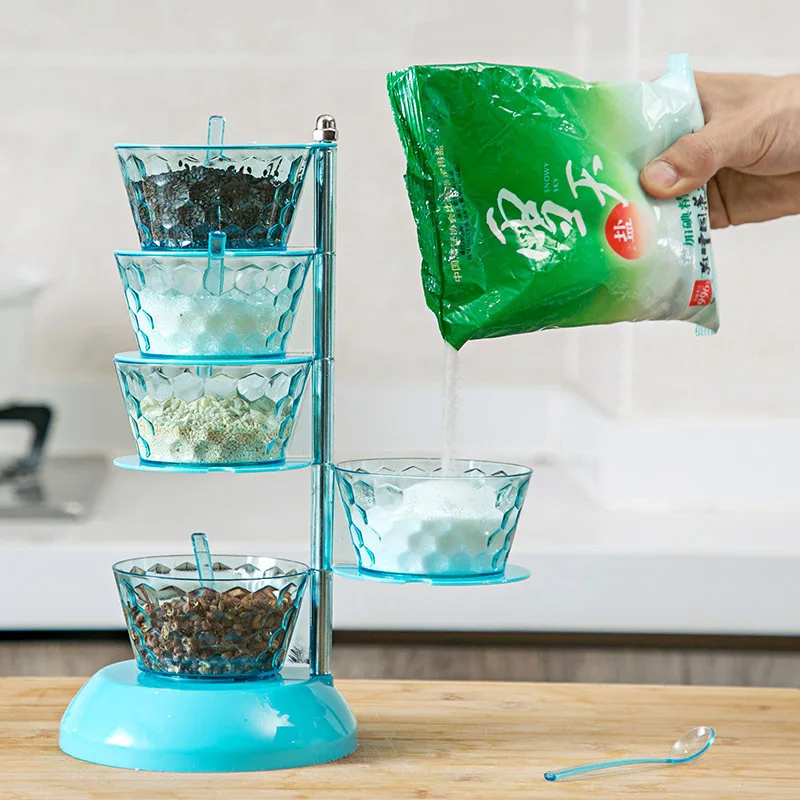 96-13 Crystal  Vertical Rotatable Spice Rack Kitchen Spice Rack Kitchen Supplies Factory Direct Sales