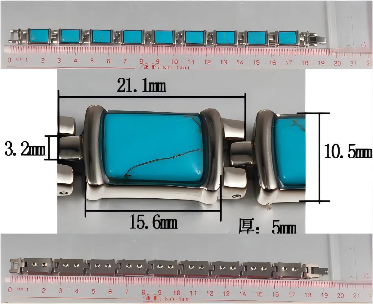 Energinox Turquoise Best Selling Titanium Men Bracelet Bangles and Bracelet Jewelry