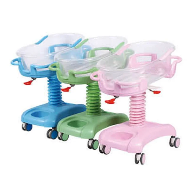 Luxury Hospital Baby Bassinet Trolley Adjustable Music Playback Temperature Measure Medical ABS Plastic Metal Infant Baby Bed