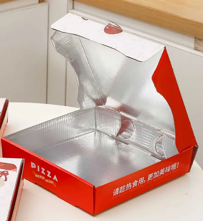 Factory direct kraft paper packaging box Color printing thermal insulation aluminum foil composite pizza box