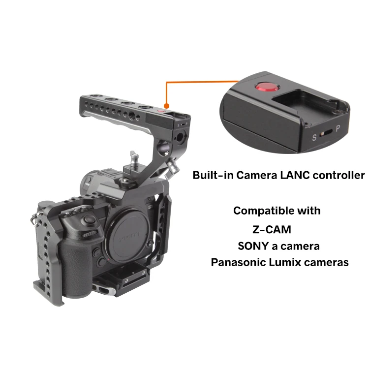 GEARVOO S1C Camera Cage for Panasonic Lumix S1R S1 Protective Housing Video Vlog Cage,with manfrotto 501 quick release plate.