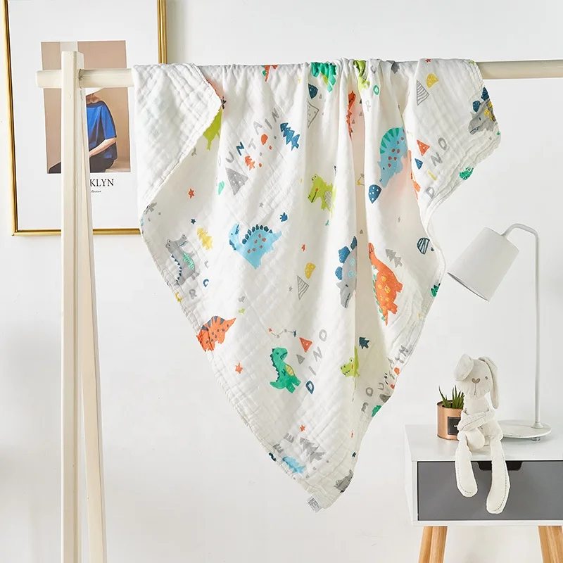 
Wholesale Custom Print Cotton Baby Swaddle Blankets 