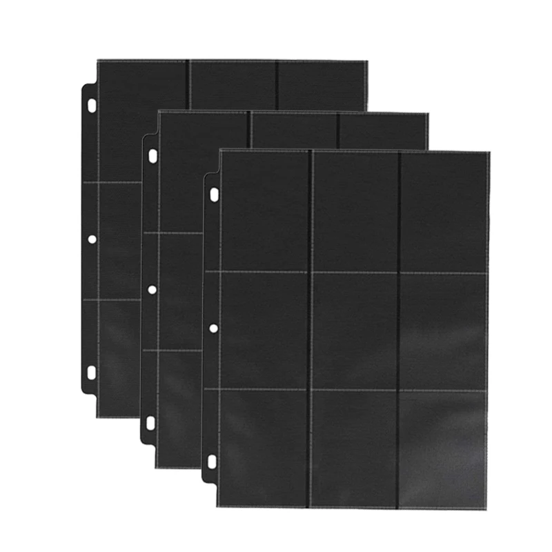 Popular 9 Pocket Pages Protectors Trading Card Pages Sleeves Storage Album Pages For 11 Ring Binder Card Sheets Baseball Cards