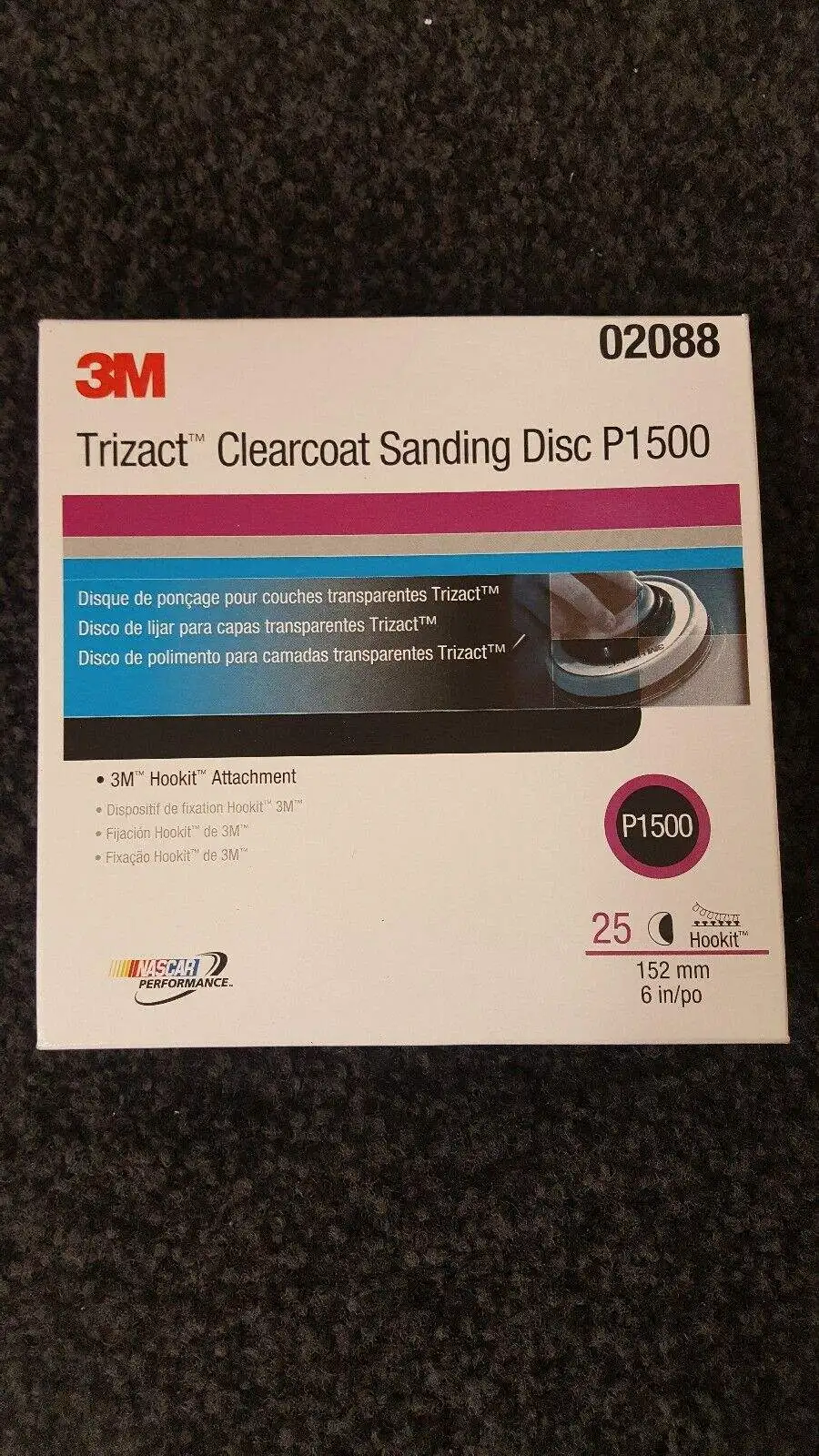 02088 Trizact 1500 Hookit Polishing Disc 6 Inch Clear Coat Sanding Disc Fine Grit Abrasives Foam Material Customizable Type