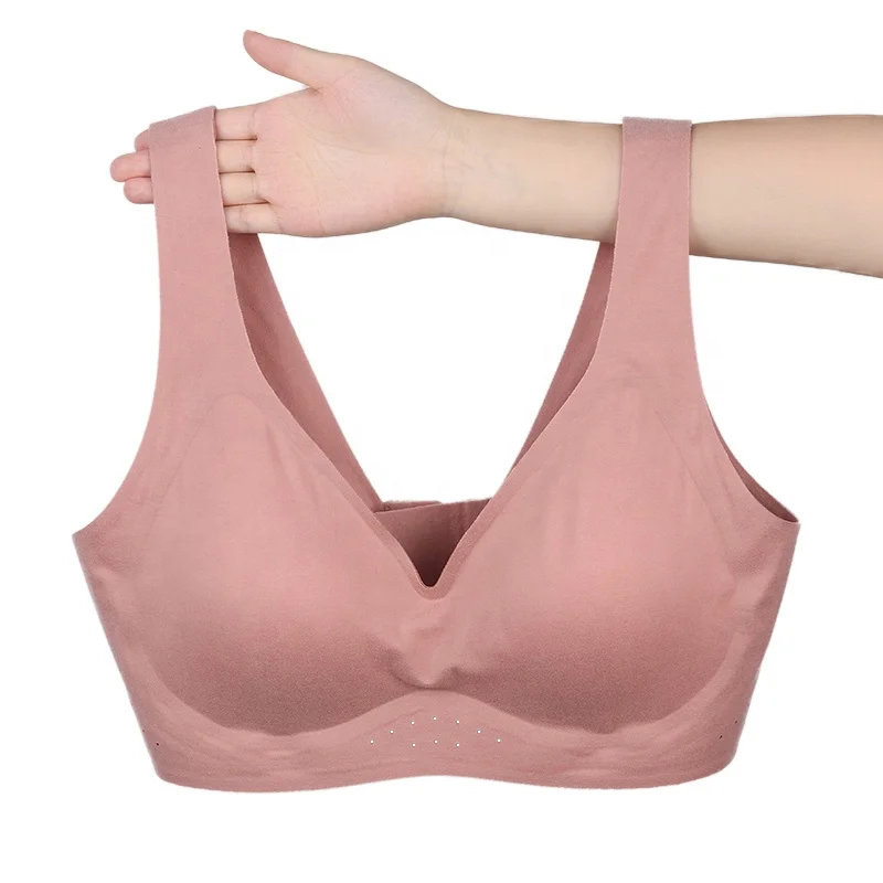 Dropshipping New Style Seamless without steel ring with cushion back wrapped breast underwear panty set