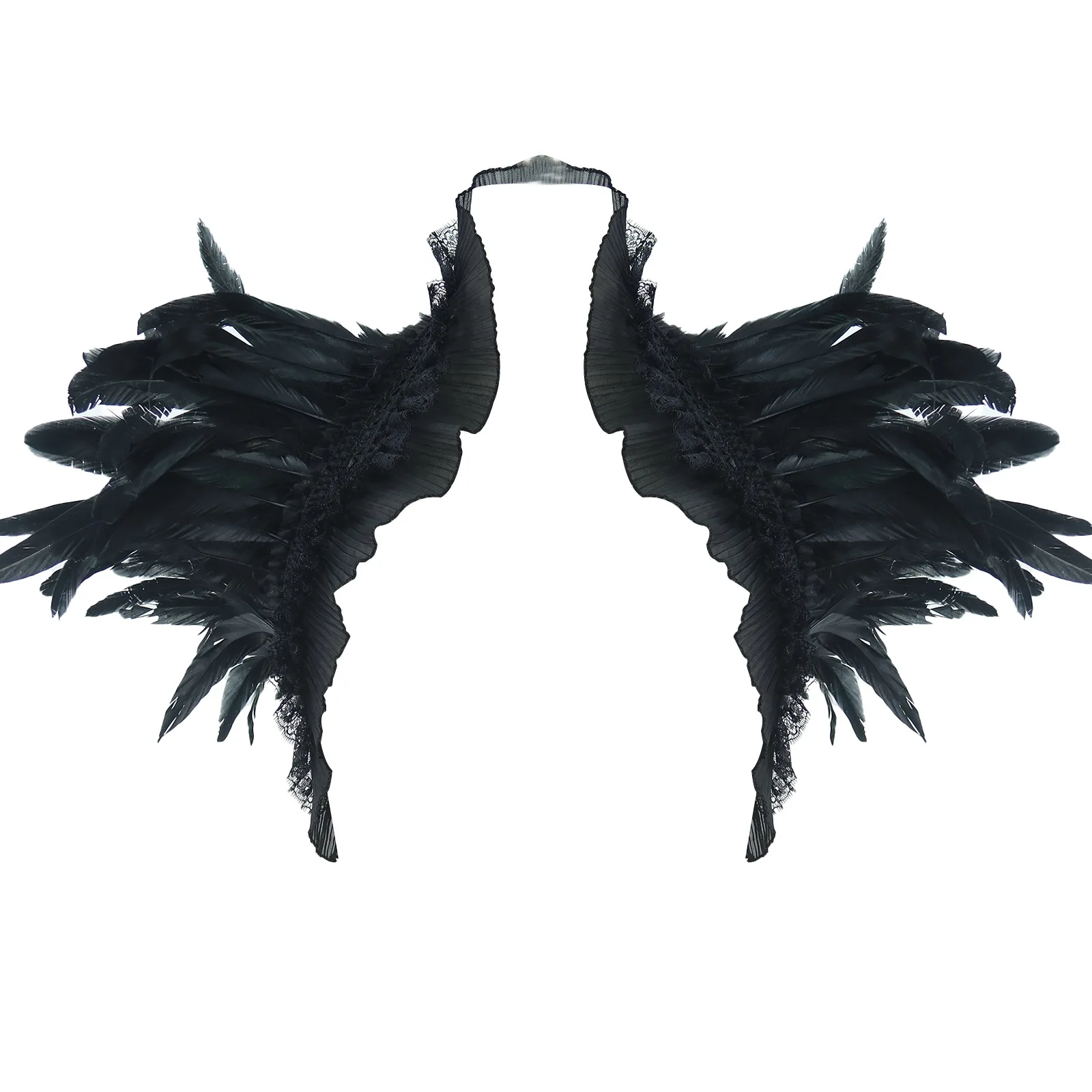 zesi Gothic style lace patchwork shawl strap party nightclub masquerade ball model catwalk shoulder wear