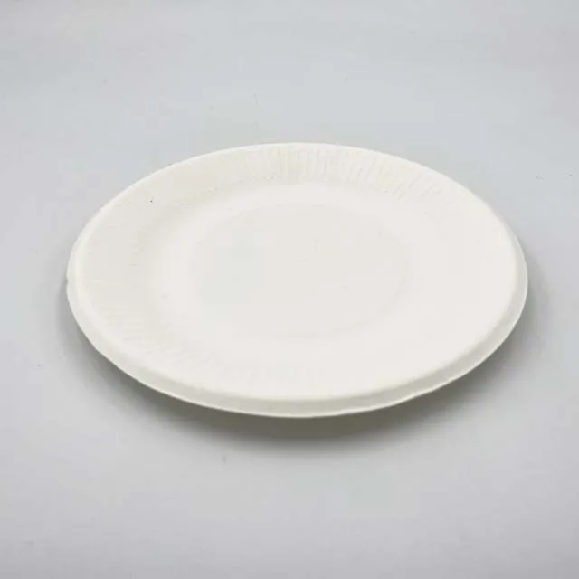 Wholesaling Disposable Pulp Good Price Round Sugarcane Bagasse Paper Plates Tableware ripple round plate 6 inch