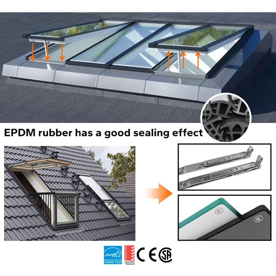 Factory Direct Residential Villa Solar Electric Aluminum Skylight Waterproof Roof Window Glass Roof Window Skylight