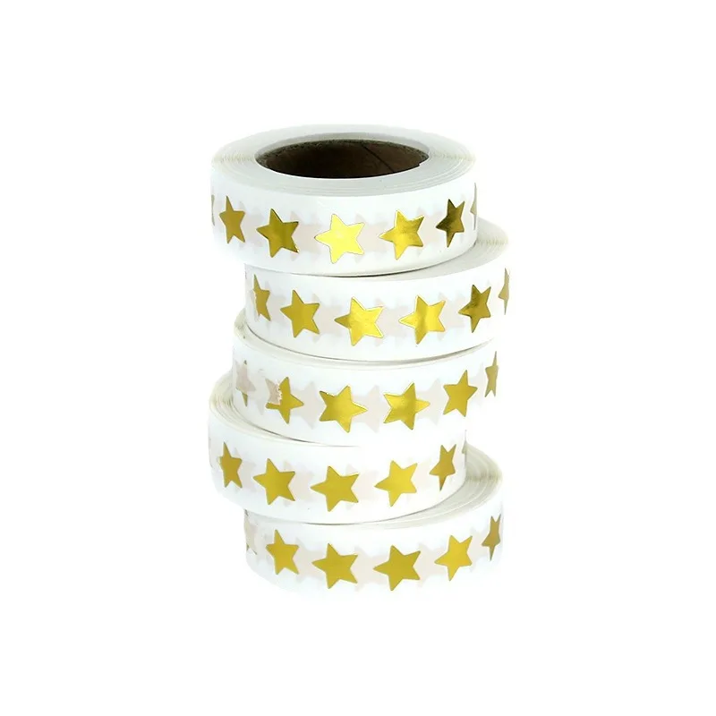 Very Cheaper Custom PVC Gold Foil Sticker Printing Adhesive Star Label Stickers For packing
