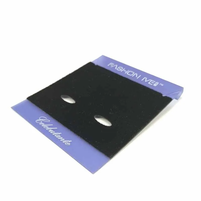 Custom Printed Blue 4 pairs Earring Packaging Display Cards Printing PVC Velvet Necklace Jewelry Holder With Logo