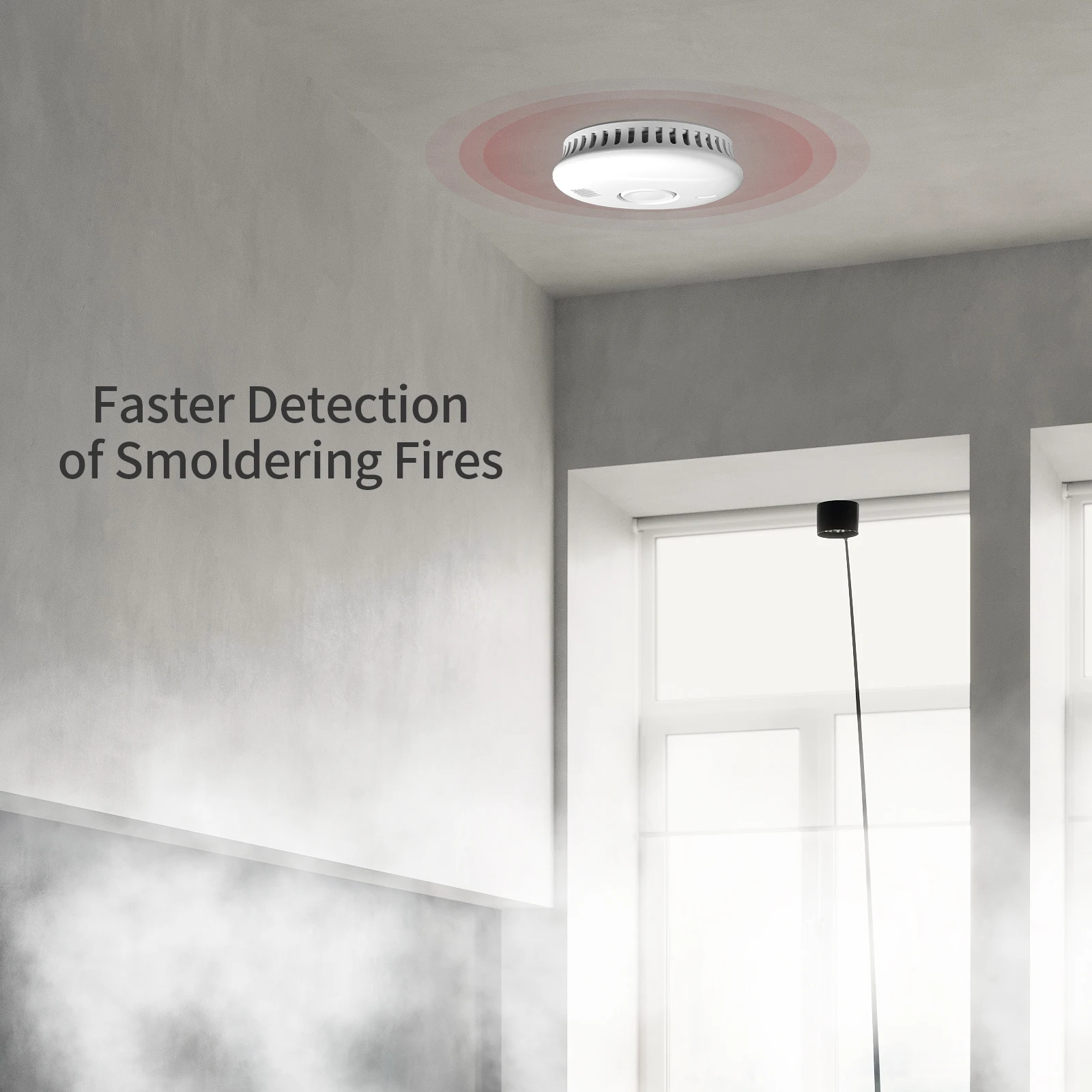 Photoelectric Detector Sealed Battery Smoke Alarm Product Stand Alone Smart Sensor Wireless Standalone Zigbee En14604