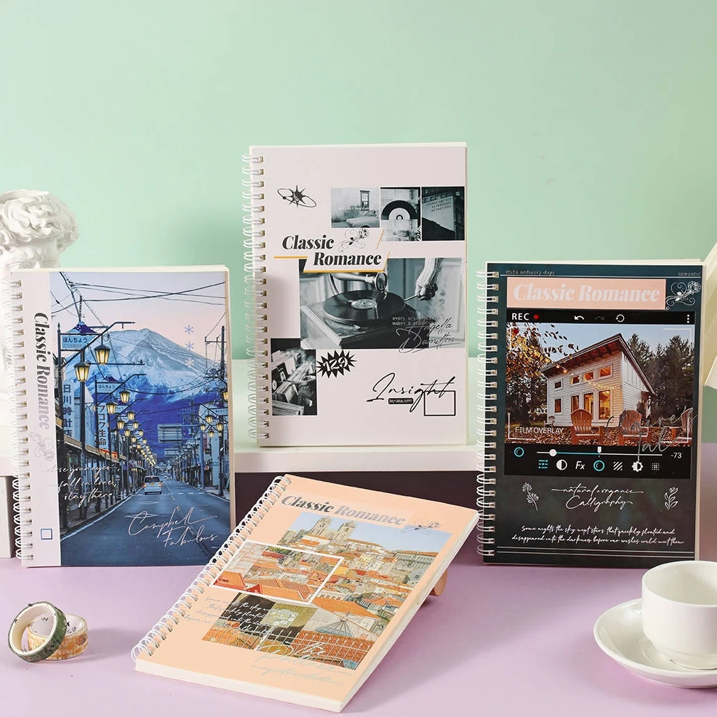 Simplified B5 thick coil artistic and fresh horizontal line stationery college student notebook homework book