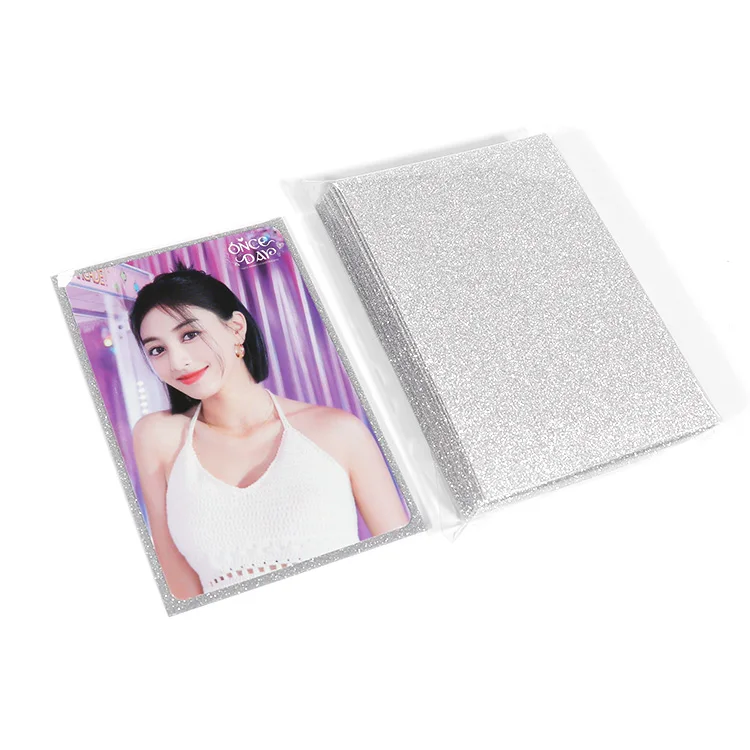 1000pcs Holographic Silver Flash Effects  Matte Premium thickness KPOP Hologram Photo Card Sleeves