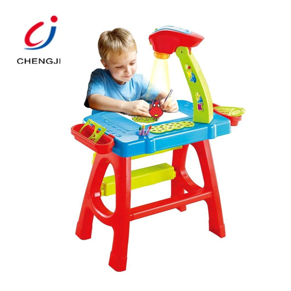 Education art painting doodle table toy children led projection learning drawing board