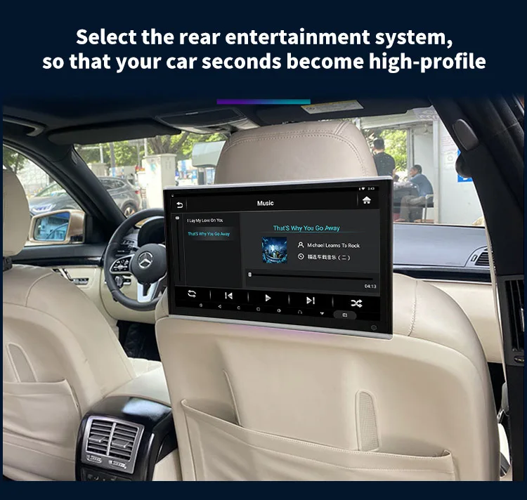 Android car headrest display 9/10.1/11.6/12.5/13.5 inch 4k wireless projection screen Smart TV Car headrest Android display