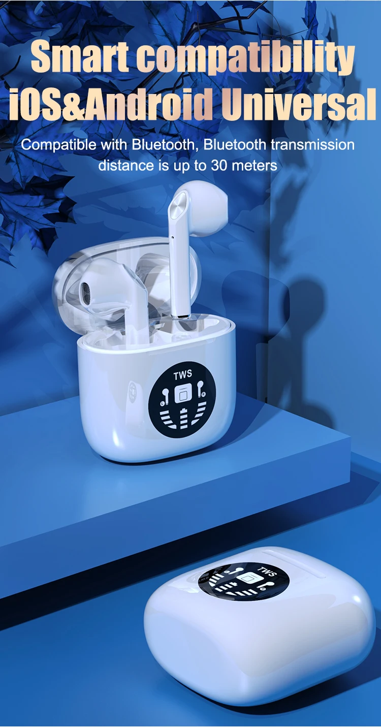 Amazon hot sale wireless earbuds with magnetic charging box Truely tws earbuds portable earphone stereo earbuds