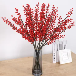 Decorative flower boho decor Artificial flowers Holly Berries  red fruit red fortune fruit for Christmas Decoration