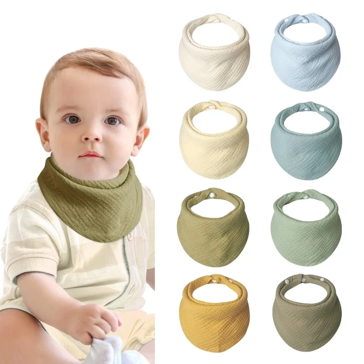 Newborn Soft 100% Cotton Muslin Burp Cloth Feeding Baby Bandana Drool Bibs