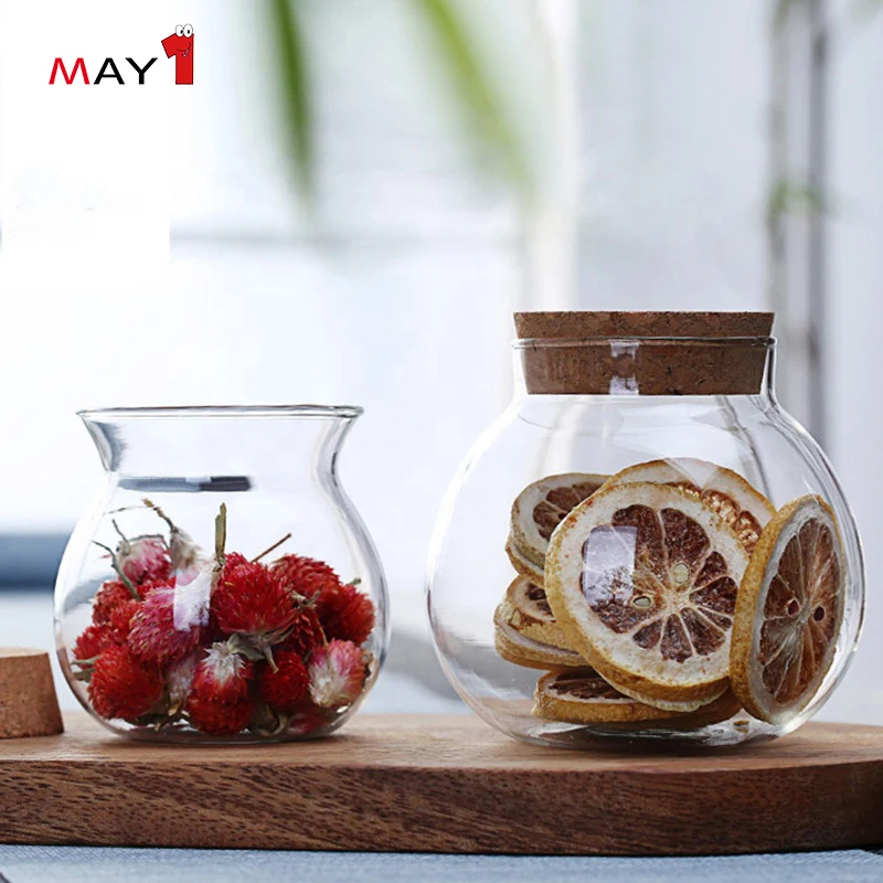 modern classical round cooking glass tea candy coffee jar
