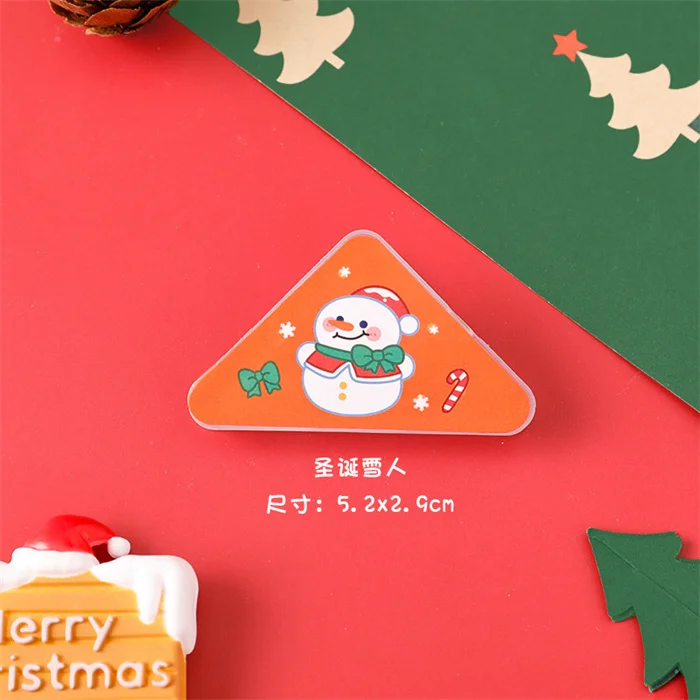 Wholesale Price 2025 new trending kawaii christmas gifts stationery custom Plastic material bookmark paper clip triangle shapes