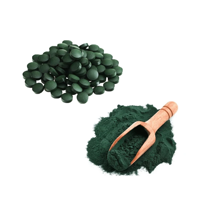 Spirulina tablets 250mg/500mg health food supplement ISO manufacture for bulk sale