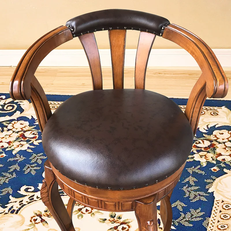 Классическая домашняя мебель для кухни, тканевая деревянная барная стойка, барный стул