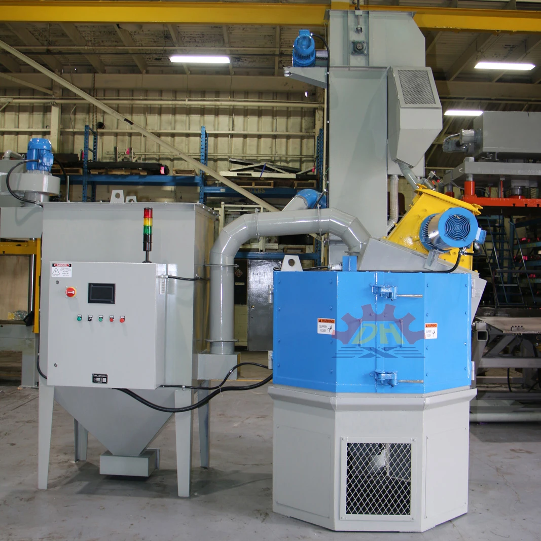 Double turntable Rotary Satellite Table Shot Blasting Machine for casting alloy wheel rim hub