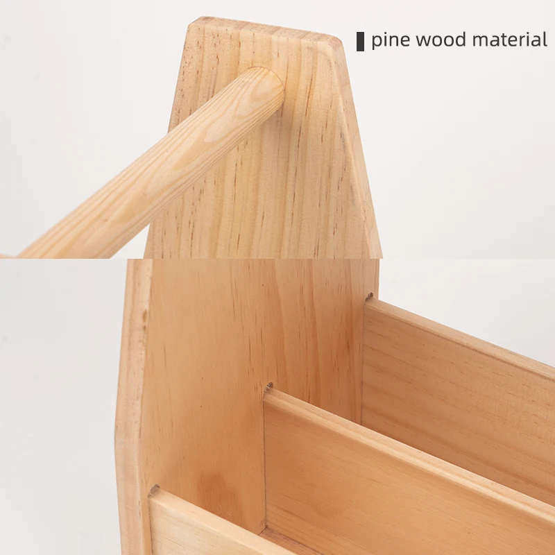 Pub Restaurant Vintage Carrier Wooden beer serving Bucket With Handle Wood Handle Storage Baskets Bar Serving Wooden Beer Rack