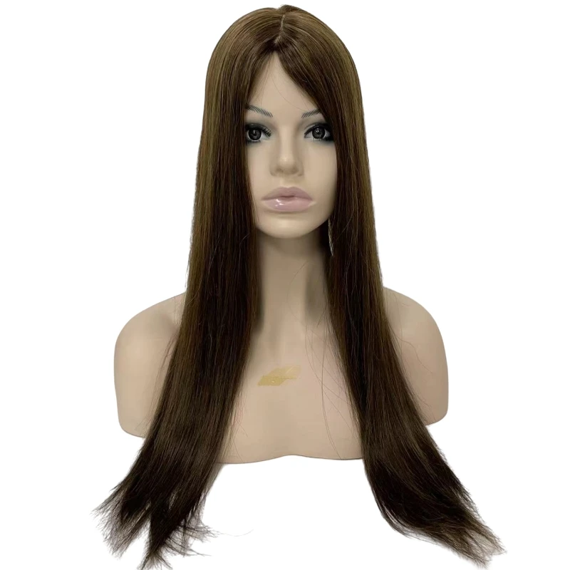 Chinese Virgin Human Hair Silky Straight Ombre Piano Color T#4/8 P T#4/27 4x4 Silk Top Jewish Topper for White Women