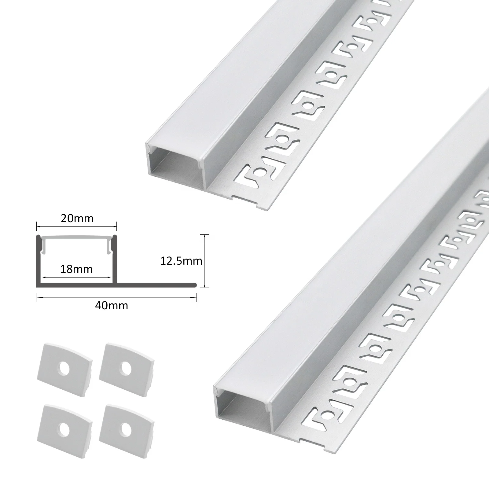 Fashion 108 Led Profile For Gypsum 40*13mm Drywall Below Single Side Led Light Aluminum Channel
