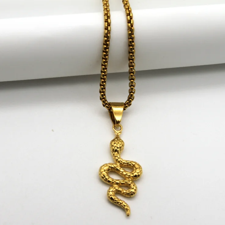 
Stainless Steel 18K Gold Plated Snake Necklace 