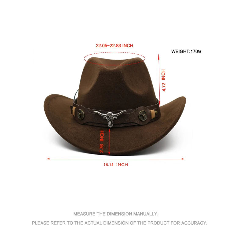 High Quality Hand made Wide Brim Cowboy Hat Men Fedora Cowboy Hat Sombrero Mexican Cowboy  Hat