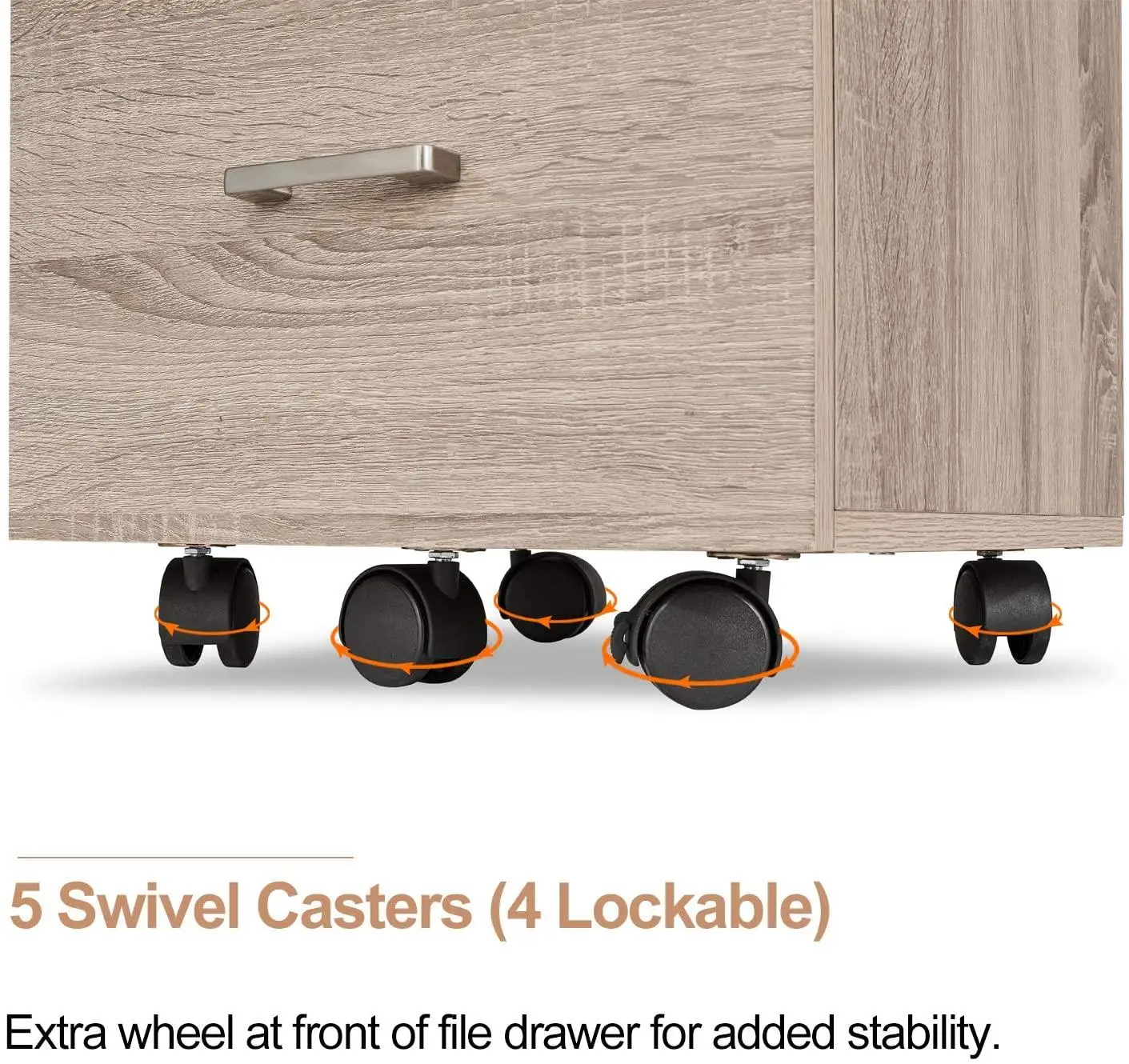 With Lock Office Under Desk 3-Drawer Vertical Mobile Wooden Filing