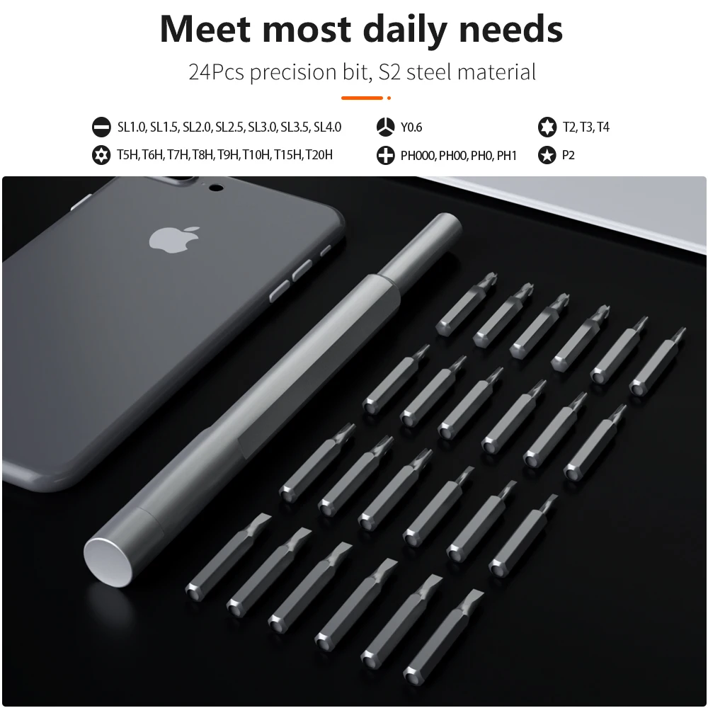 Mini Precision Screwdriver Set 24 in 1 Magnetic phillips Screwdriver Bit Kit Multi-Function pocket screwdriver Repair Tool