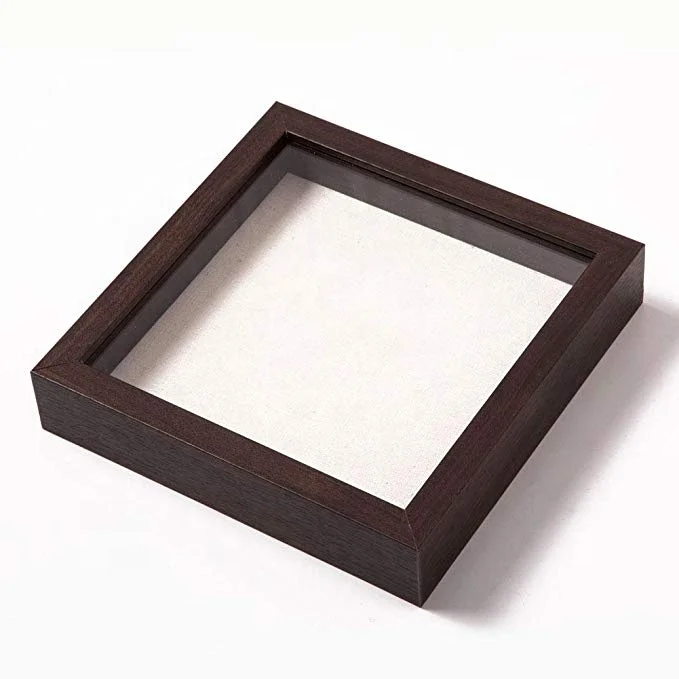 high quality Wholesale custom 8x8 black Wood 3D Deep Square Shadow Box Frames
