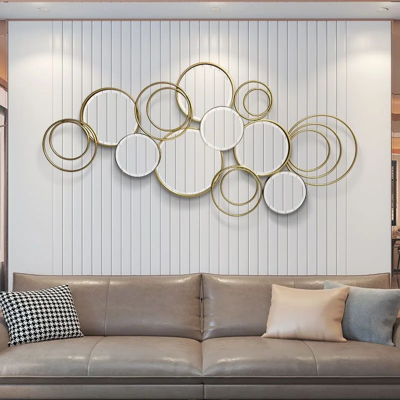 138X66cm FuZhou manufacturer factory price 3d wall hanging mirrored decorative large gold metal Handicraft art home decor mirror