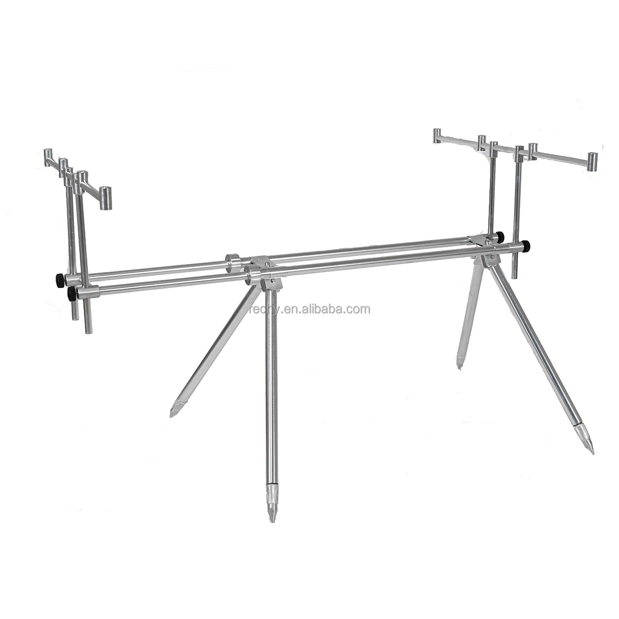 Factory hot sell aluminum fishing  rod pod support  for 3 pods  with adjustable retractable poles