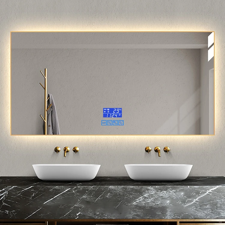 Hot Selling Hotel Aluminum Framed LED Lighted Touch Sensor Bathroom Mirror