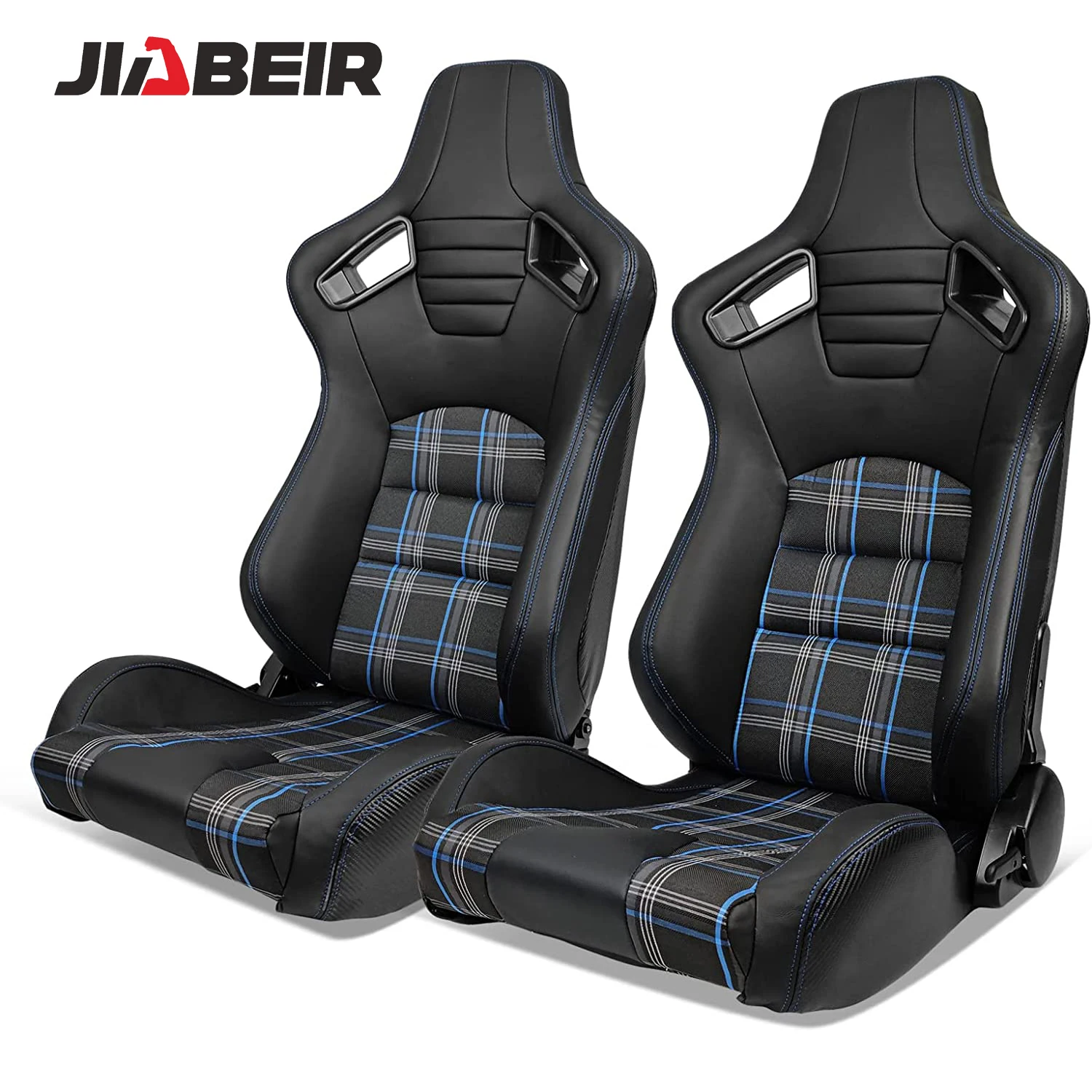 JIABEIR 1053F Blue Series Adjustable Car Vehicle Sport Gaming Station PVC leather Fabric Sim Bucket Racing Seats