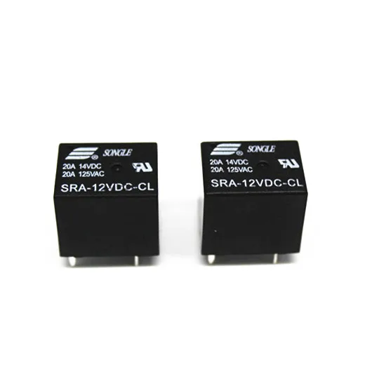 12V  20A DC Power Relay  SRA-12VDC-CL  5Pin PCB Type In stock Black Automobile relay